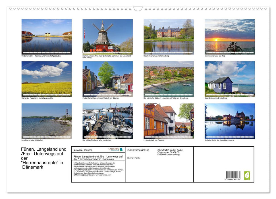 Fünen, Langeland und Ærø - Unterwegs auf der "Herrenhausroute" in Dänemark (CALVENDO Wandkalender 2027)