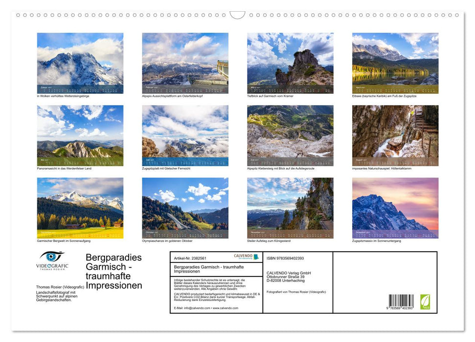 Bergparadies Garmisch - traumhafte Impressionen (CALVENDO Wandkalender 2027)
