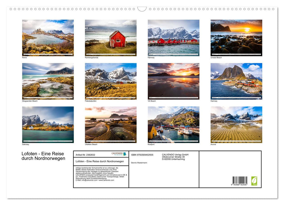 Lofoten - Eine Reise durch Nordnorwegen (CALVENDO Wandkalender 2027)