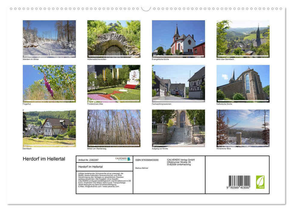 Herdorf im Hellertal (CALVENDO Premium Wandkalender 2027)