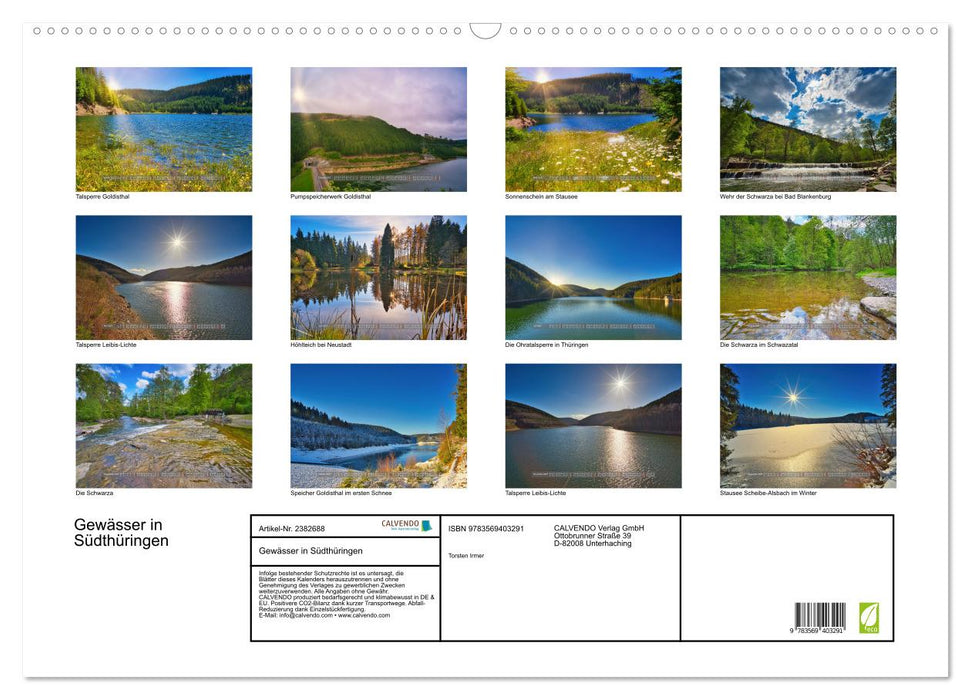 Gewässer in Südthüringen (CALVENDO Wandkalender 2027)