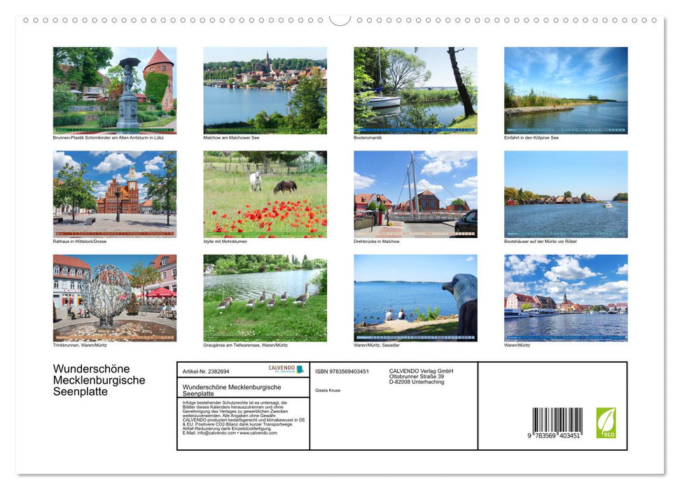 Wunderschöne Mecklenburgische Seenplatte (CALVENDO Premium Wandkalender 2027)