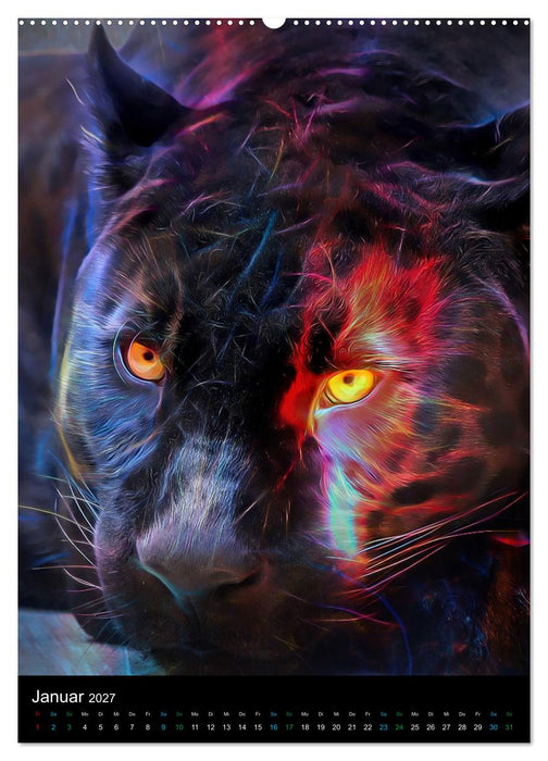 Raubkatzen - Artwork (CALVENDO Premium Wandkalender 2027)