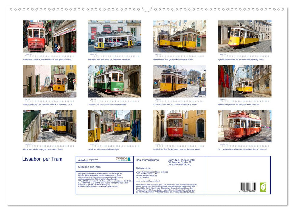 Lissabon per Tram (CALVENDO Wandkalender 2027)