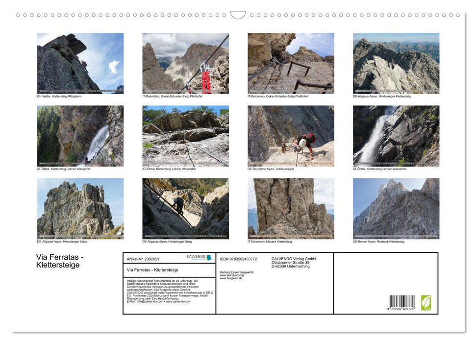 Via Ferratas - Klettersteige (CALVENDO Wandkalender 2027)