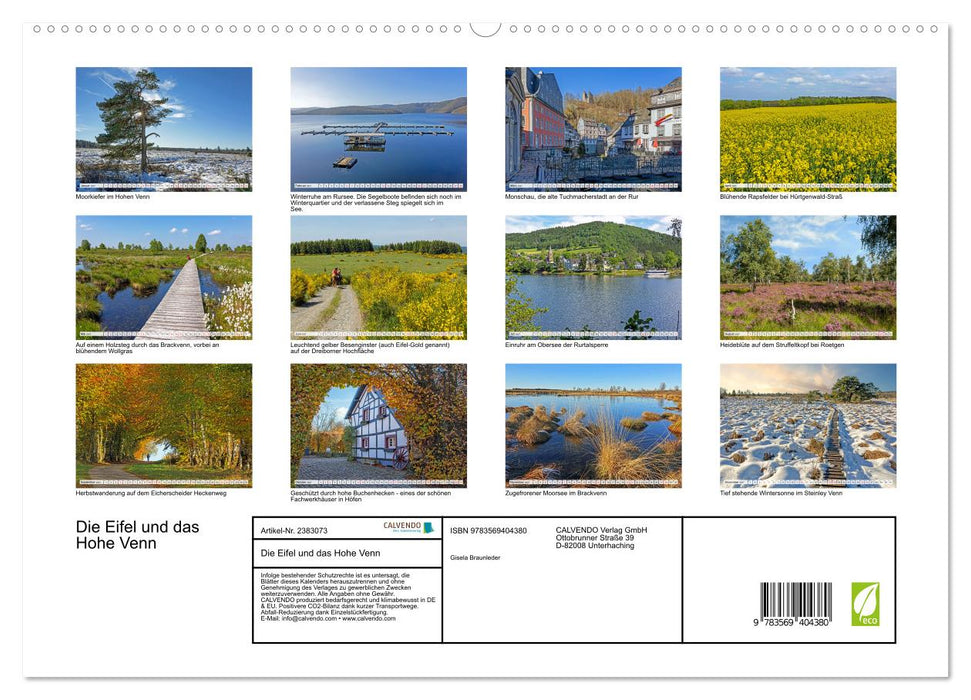 Die Eifel und das Hohe Venn (CALVENDO Premium Wandkalender 2027)