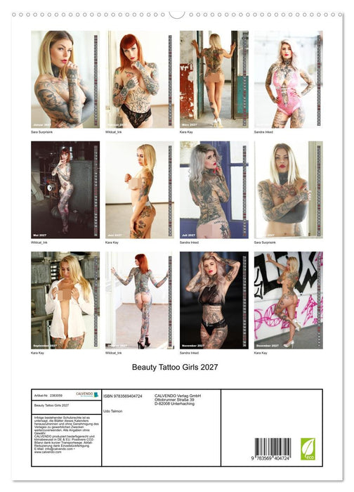 Beauty Tattoo Girls 2027 (CALVENDO Premium Wandkalender 2027)