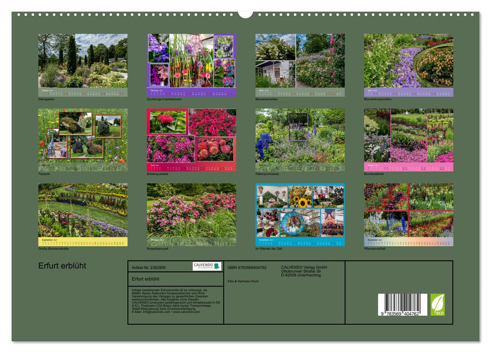 Erfurt erblüht (CALVENDO Premium Wandkalender 2027)