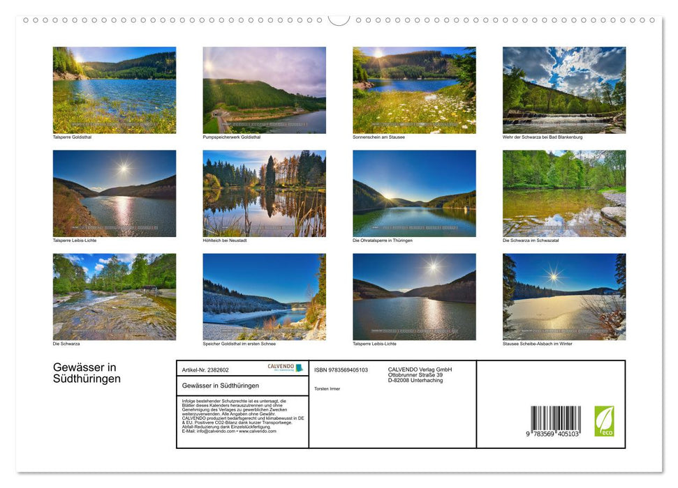 Gewässer in Südthüringen (CALVENDO Premium Wandkalender 2027)