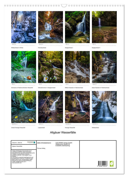 Allgäuer Wasserfälle (CALVENDO Wandkalender 2027)