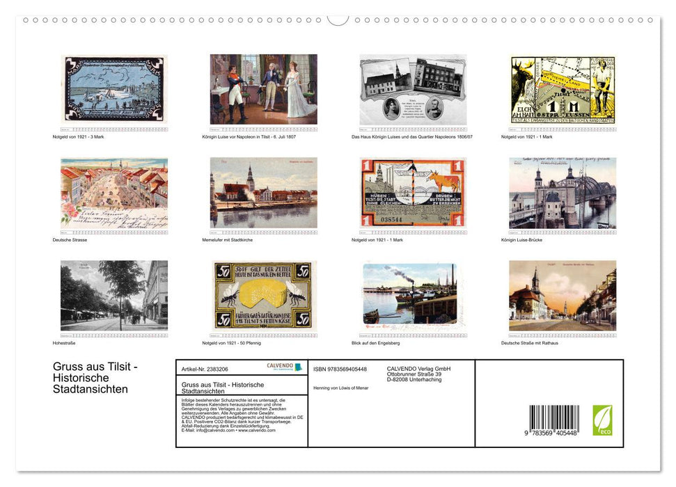 Gruss aus Tilsit - Historische Stadtansichten (CALVENDO Premium Wandkalender 2027)