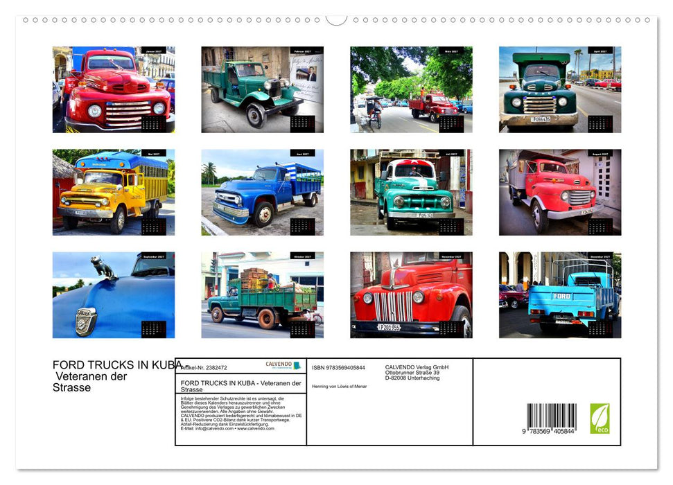 FORD TRUCKS IN KUBA - Veteranen der Strasse (CALVENDO Premium Wandkalender 2027)
