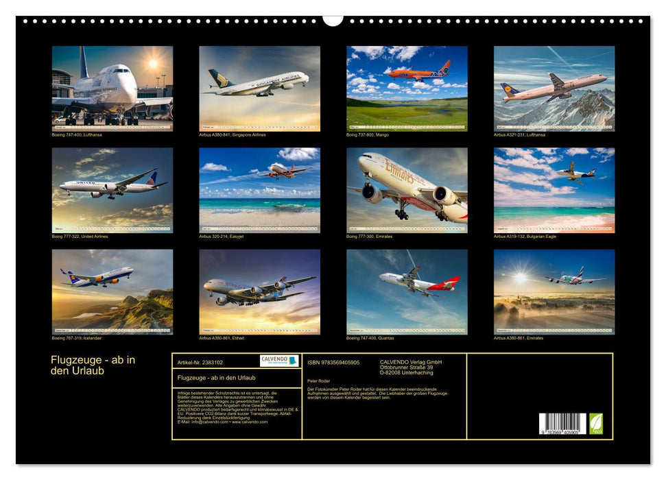 Flugzeuge - ab in den Urlaub (CALVENDO Wandkalender 2027)