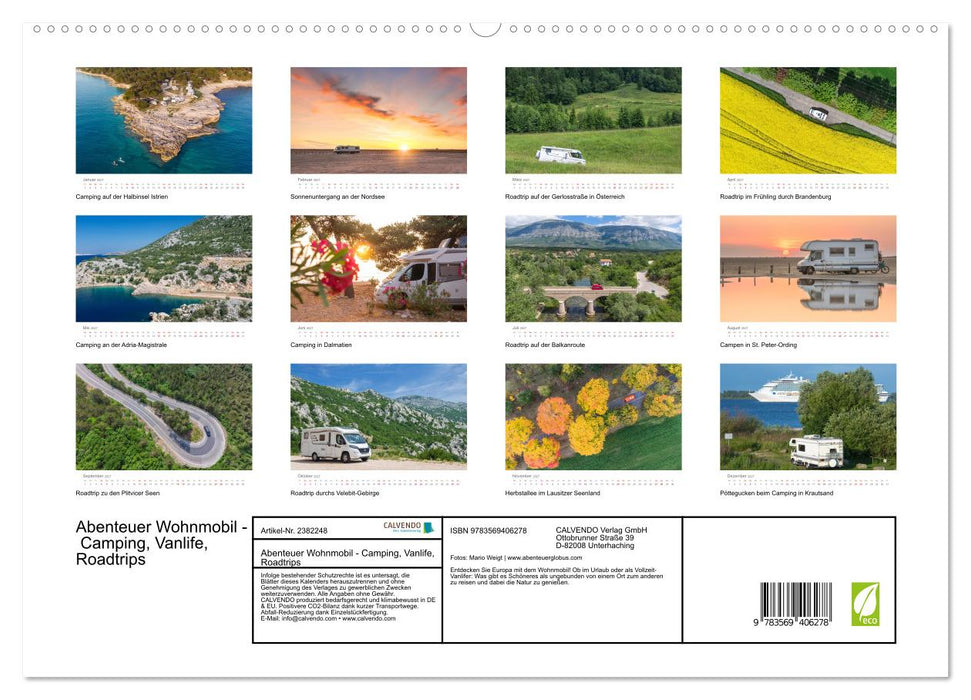 Abenteuer Wohnmobil - Camping, Vanlife, Roadtrips (CALVENDO Premium Wandkalender 2027)
