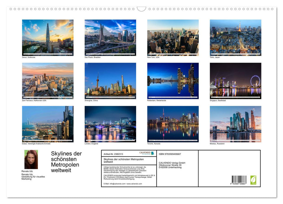 Skylines der schönsten Metropolen weltweit (CALVENDO Wandkalender 2027)