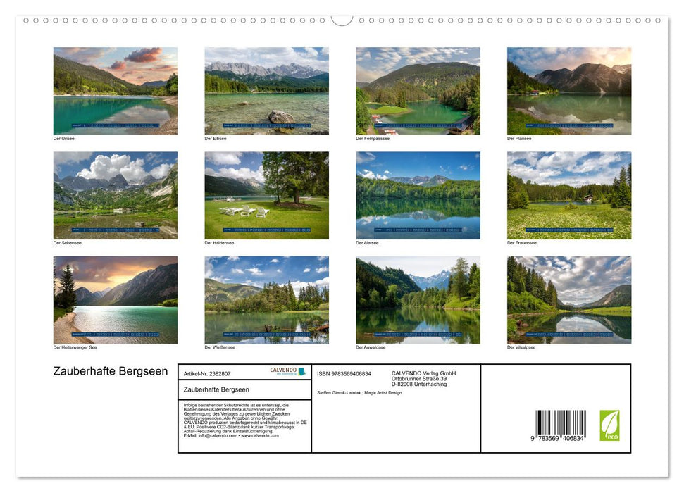 Zauberhafte Bergseen (CALVENDO Premium Wandkalender 2027)