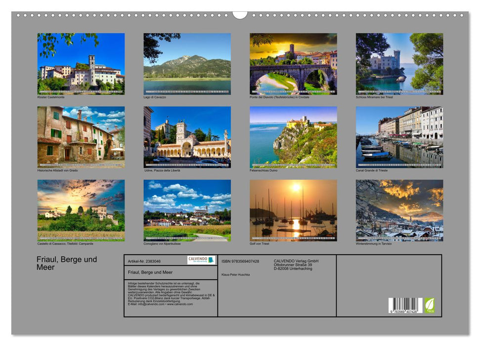 Friaul, Berge und Meer (CALVENDO Wandkalender 2027)