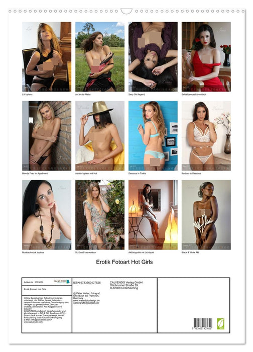 Erotik Fotoart Hot Girls (CALVENDO Wandkalender 2027)