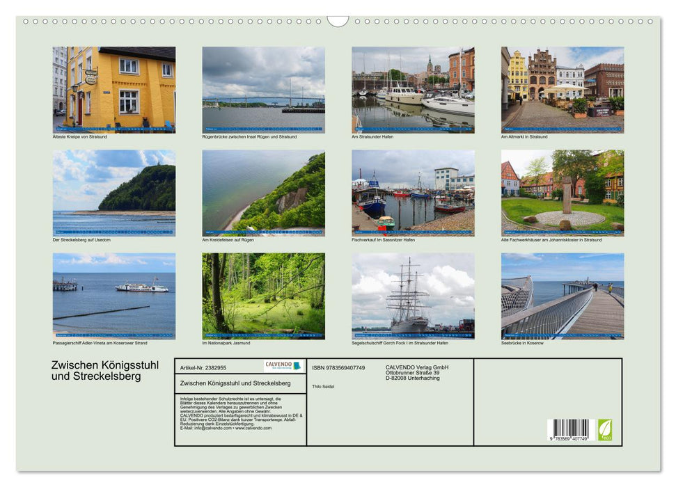Zwischen Königsstuhl und Streckelsberg (CALVENDO Wandkalender 2027)