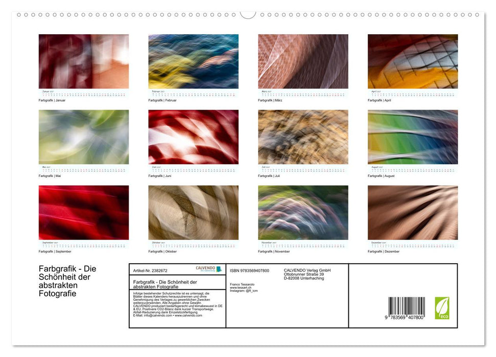 Farbgrafik - Die Schönheit der abstrakten Fotografie (CALVENDO Premium Wandkalender 2027)
