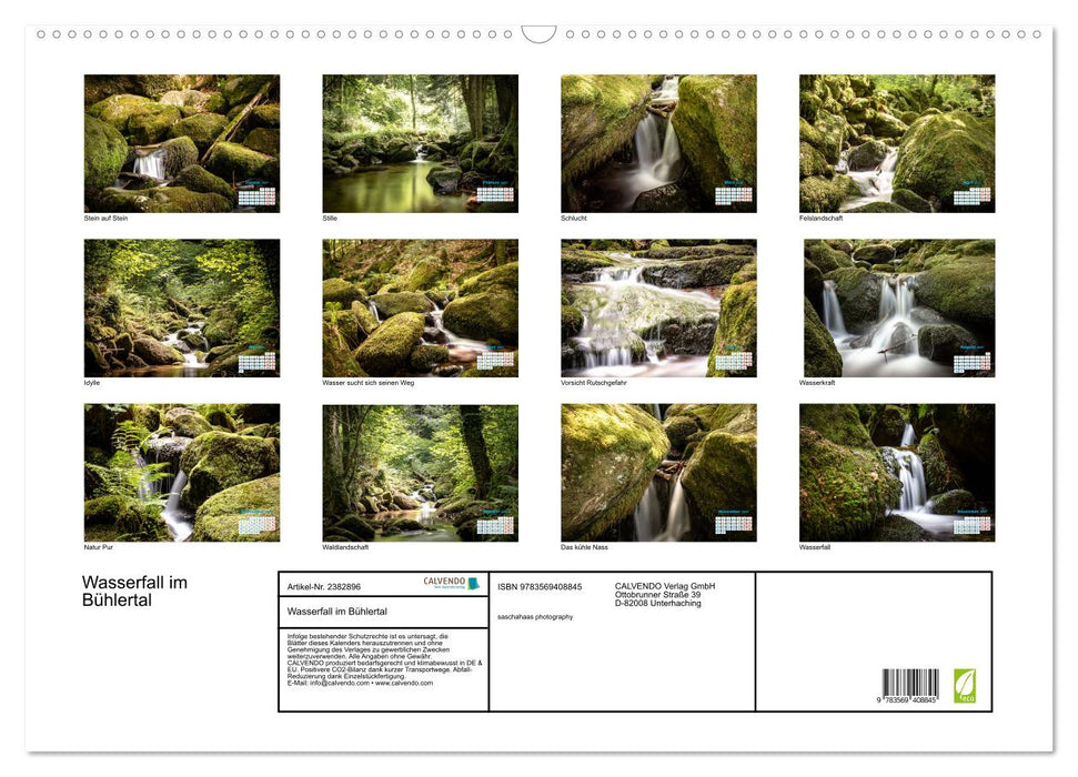 Wasserfall im Bühlertal (CALVENDO Wandkalender 2027)
