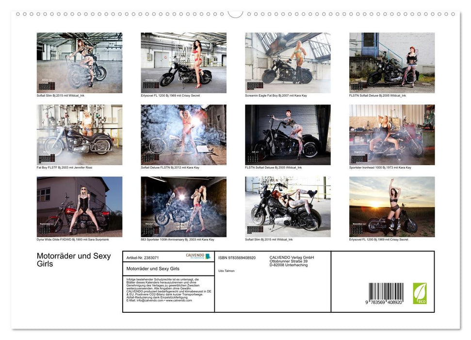 Motorräder und Sexy Girls (CALVENDO Premium Wandkalender 2027)