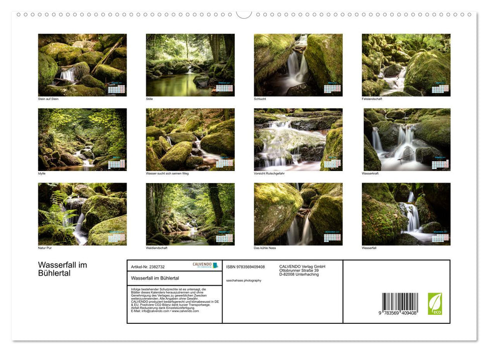 Wasserfall im Bühlertal (CALVENDO Premium Wandkalender 2027)