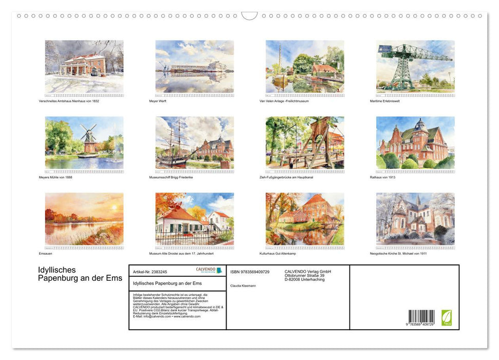 Idyllisches Papenburg an der Ems (CALVENDO Wandkalender 2027)