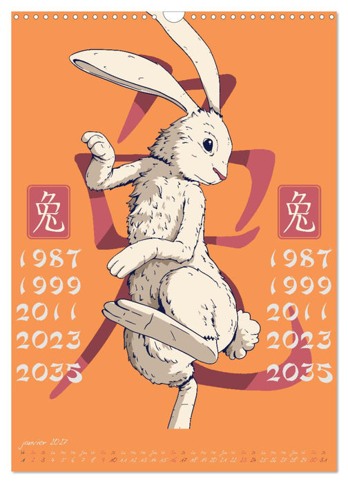 Signes du zodiaque chinois (CALVENDO Calendrier mensuel 2027)