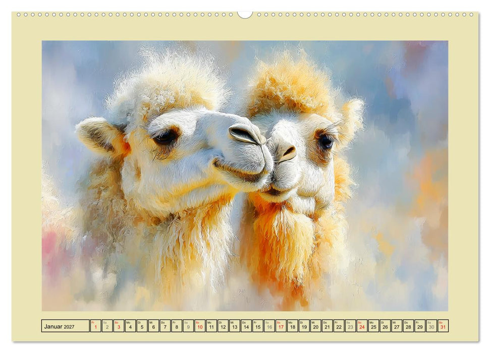 Kamele. Trampeltiere in der Mongolei (CALVENDO Premium Wandkalender 2027)