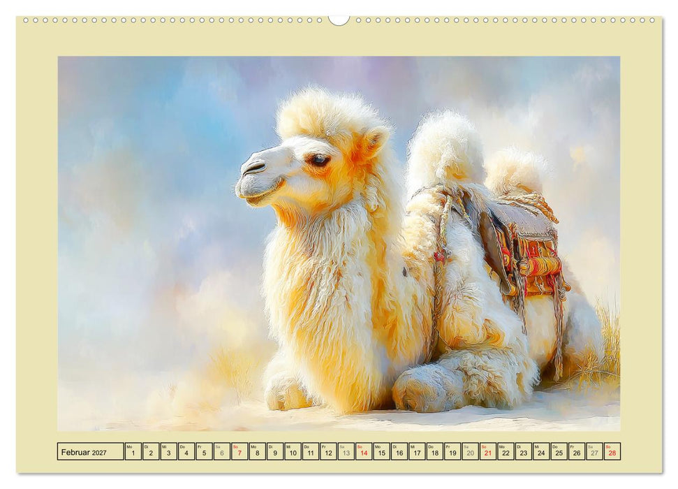 Kamele. Trampeltiere in der Mongolei (CALVENDO Premium Wandkalender 2027)