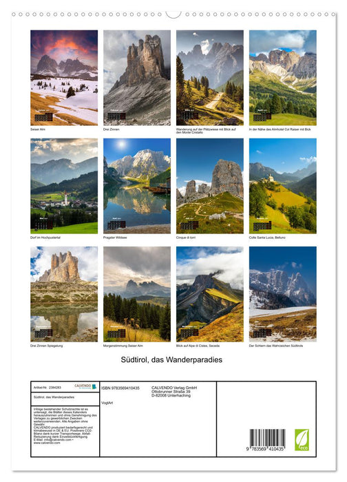 Südtirol, das Wanderparadies (CALVENDO Premium Wandkalender 2027)