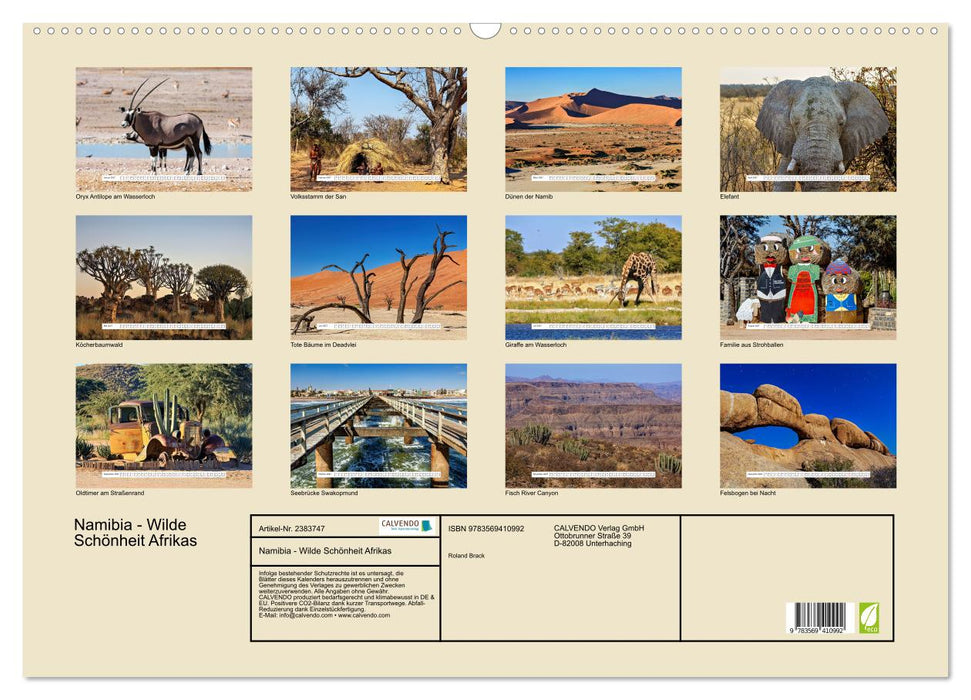 Namibia - Wilde Schönheit Afrikas (CALVENDO Wandkalender 2027)