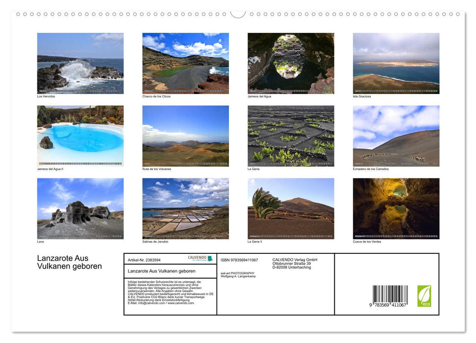 Lanzarote Aus Vulkanen geboren (CALVENDO Premium Wandkalender 2027)