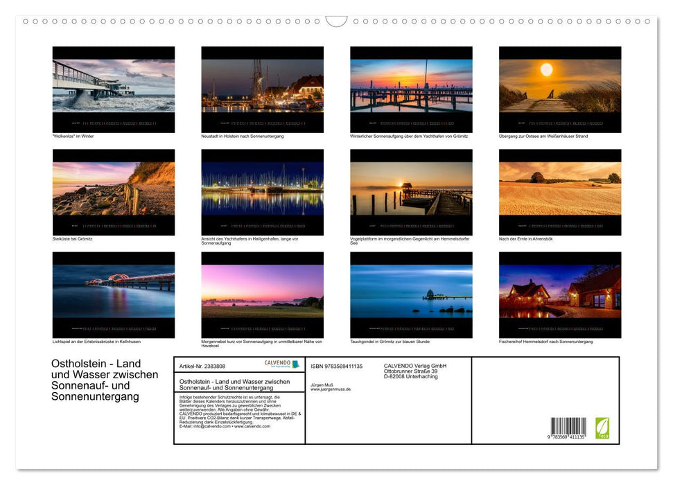 Ostholstein - Land und Wasser zwischen Sonnenauf- und Sonnenuntergang (CALVENDO Wandkalender 2027)