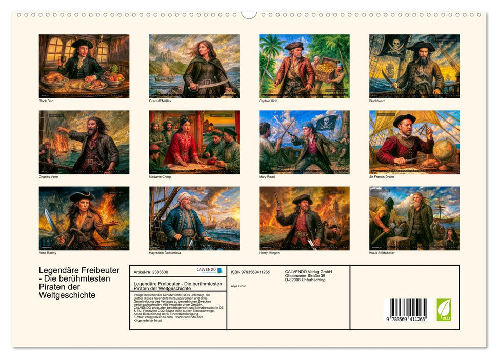 Legendäre Freibeuter - Die berühmtesten Piraten der Weltgeschichte (CALVENDO Premium Wandkalender 2027)