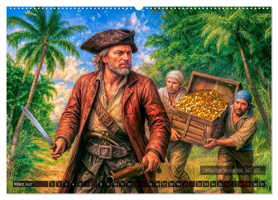 Legendäre Freibeuter - Die berühmtesten Piraten der Weltgeschichte (CALVENDO Premium Wandkalender 2027)
