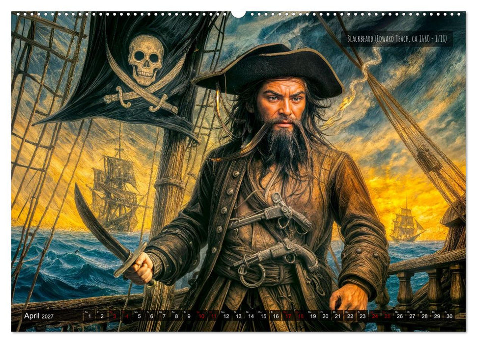 Legendäre Freibeuter - Die berühmtesten Piraten der Weltgeschichte (CALVENDO Premium Wandkalender 2027)