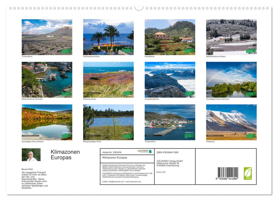 Klimazonen Europas (CALVENDO Premium Wandkalender 2027)