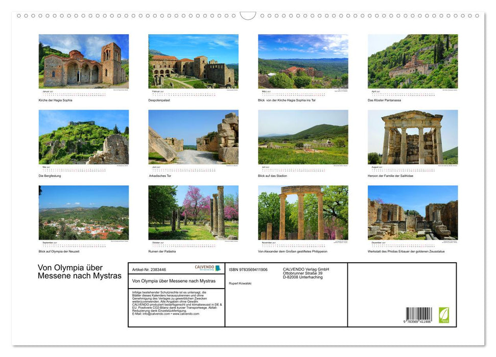 Von Olympia über Messene nach Mystras (CALVENDO Wandkalender 2027)