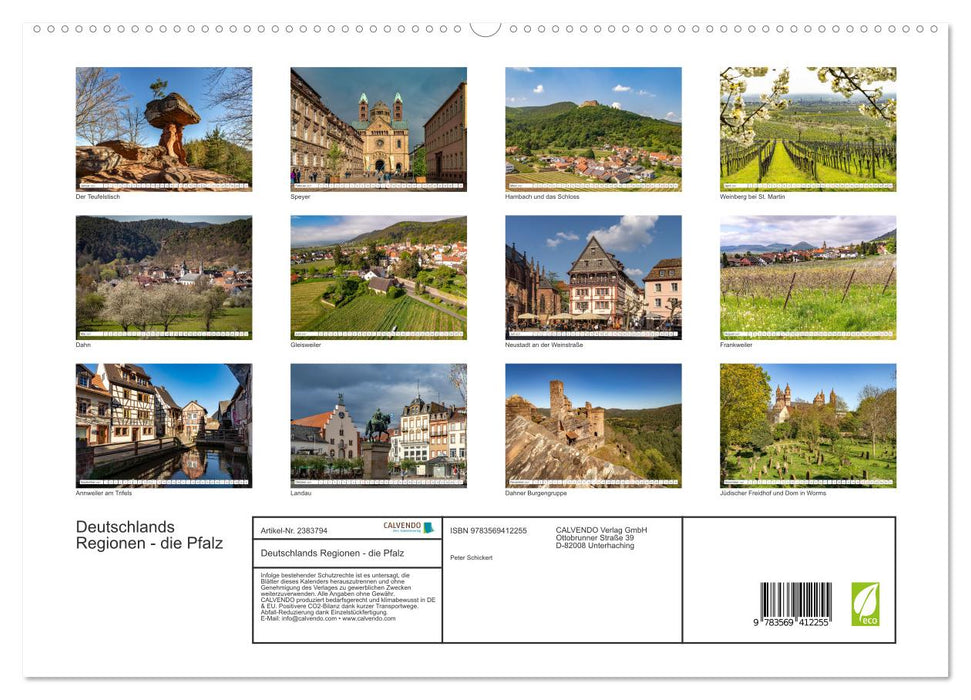 Deutschlands Regionen - die Pfalz (CALVENDO Premium Wandkalender 2027)