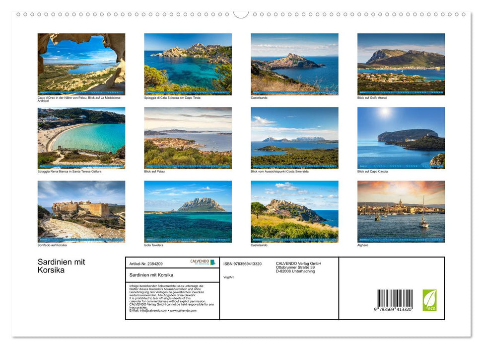 Sardinien mit Korsika (CALVENDO Premium Wandkalender 2027)