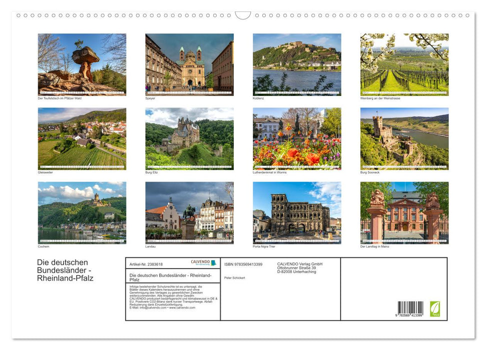 Die deutschen Bundesländer - Rheinland-Pfalz (CALVENDO Wandkalender 2027)