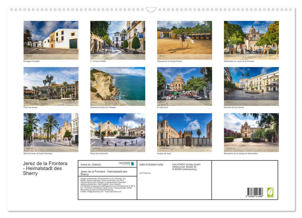 Jerez de la Frontera - Heimatstadt des Sherry (CALVENDO Wandkalender 2027)