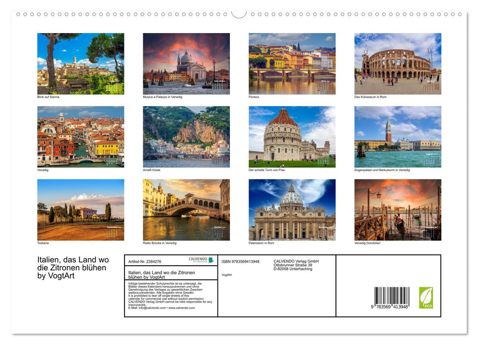 Italien, das Land wo die Zitronen blühen by VogtArt (CALVENDO Premium Wandkalender 2027)