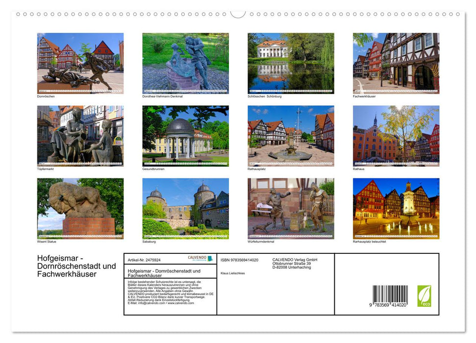 Hofgeismar - Dornröschenstadt und Fachwerkhäuser (CALVENDO Premium Wandkalender 2027)
