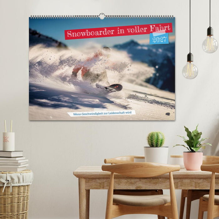 Snowboarder in voller Fahrt (CALVENDO Wandkalender 2027)