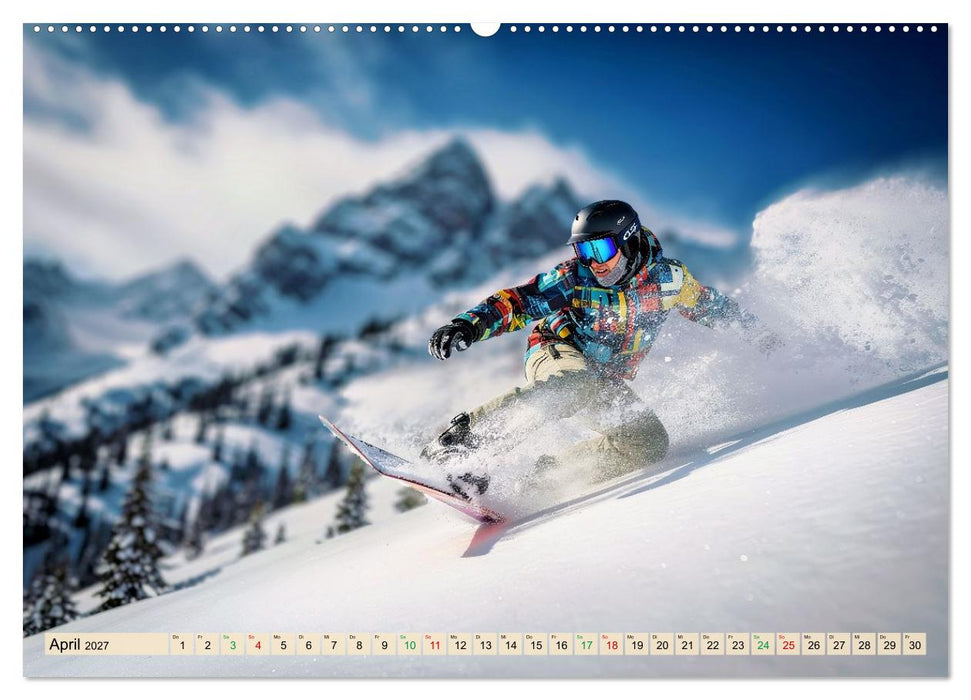 Snowboarder in voller Fahrt (CALVENDO Wandkalender 2027)