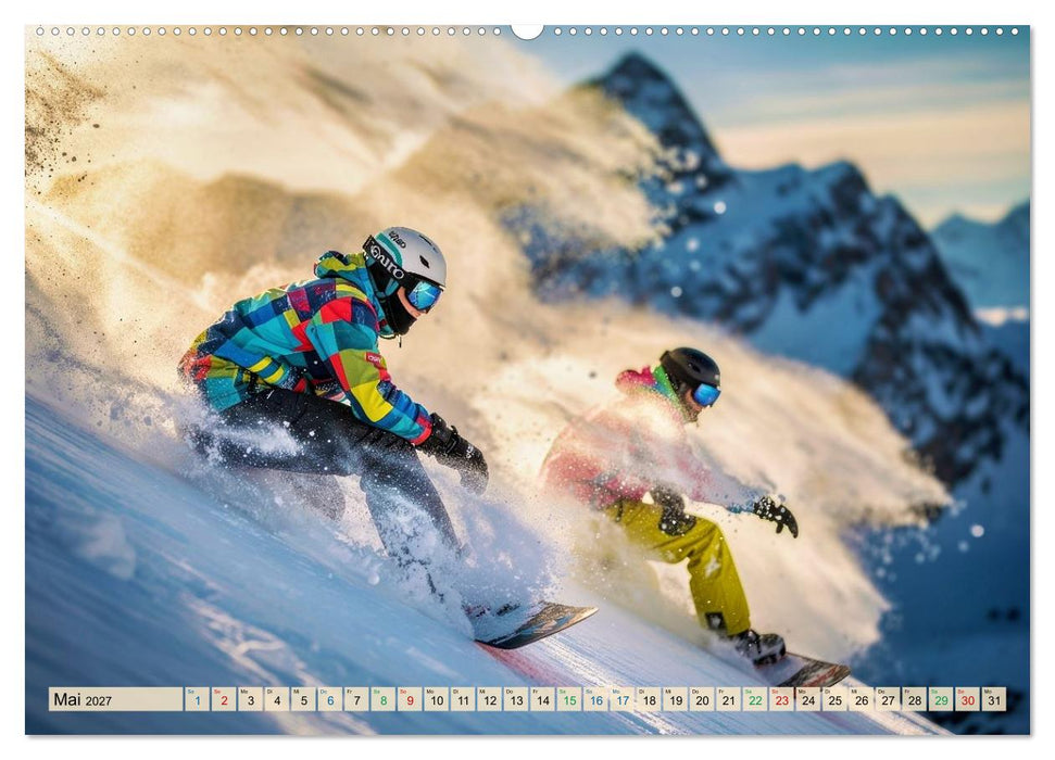 Snowboarder in voller Fahrt (CALVENDO Wandkalender 2027)