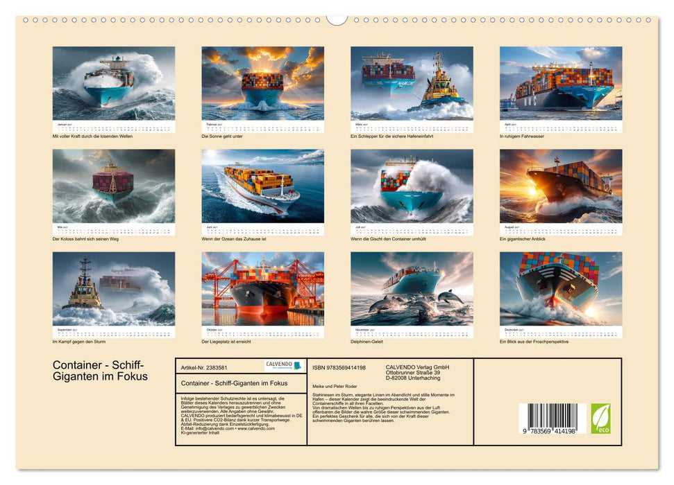 Container - Schiff-Giganten im Fokus (CALVENDO Premium Wandkalender 2027)